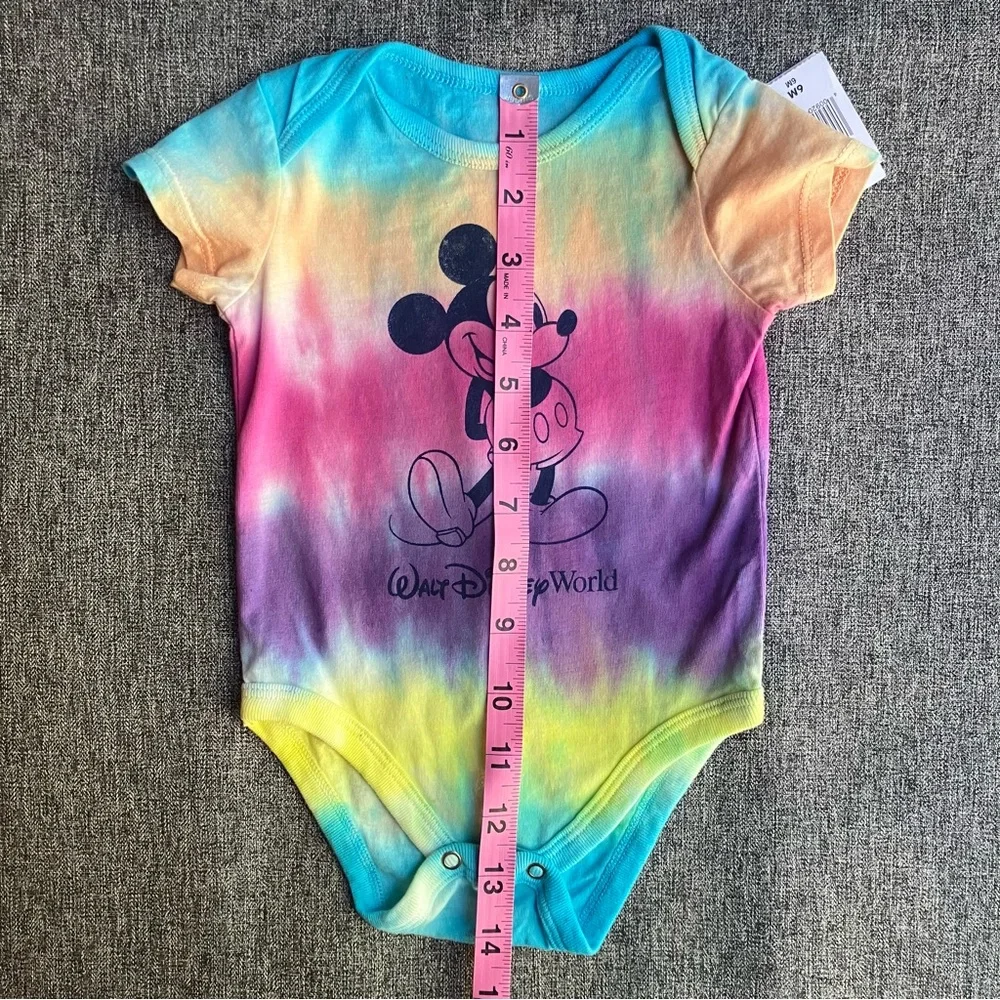 NWT Disney Baby Bodysuit Walt Disney World Mickey Mouse Tie Dye Onesie 6M